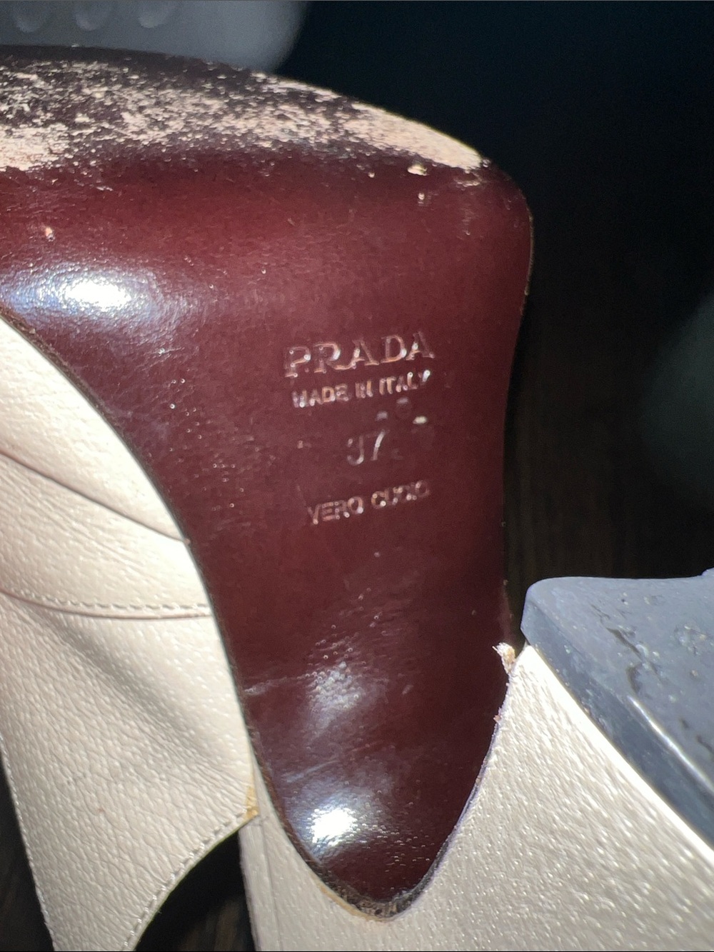 Prada Cream Leather Slingback Heels with Buckle - Picture 5 of 8